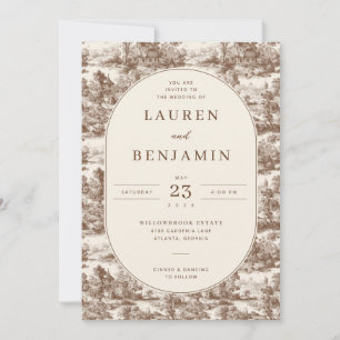 Elegante Sepia Pastorale Illustraties Kaart