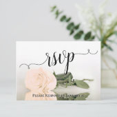 Elegante Sepia Perzik Roos Reflecties Bruiloft RSVP Kaartje (Staand voorkant)