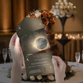 Elegante Sepia Solar Eclipse Custom Foto Bruiloft All In One Uitnodiging