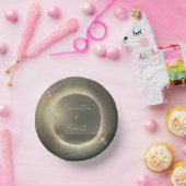 Elegante Sepia Solar Eclipse Custom Foto Bruiloft Papieren Kommen (Feest)