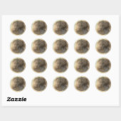Elegante Sepia Solar Eclipse Custom Foto Bruiloft Ronde Sticker (Vel)