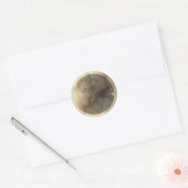 Elegante Sepia Solar Eclipse Custom Foto Bruiloft Ronde Sticker (Envelop)