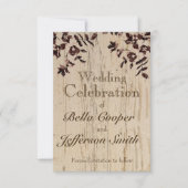 Elegante Sepia Water Rozen - Whitewash Wood Save The Date (Voorkant)