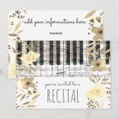 Elegante Sepia waterverf Bloemen Muziekrecital Kaart (Voorkant / Achterkant)