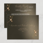 Elegante Sepia Zonne-eclips Aangepaste Foto Trouwd Informatiekaartje (Voorkant / Achterkant)