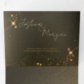 Elegante Sepia Zonsverduistering Aangepaste Foto B Drieluik Uitnodiging (Binnenzijde eerst)