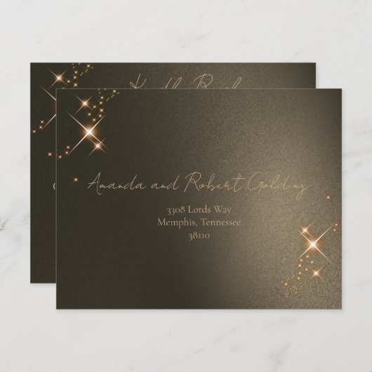 Elegante Sepia Zonsverduistering Aangepaste Foto B Informatiekaartje (Voorkant / Achterkant)