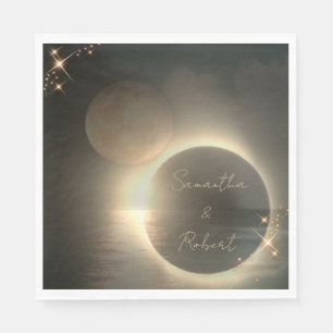 Elegante Sepia Zonsverduistering Aangepaste Foto B Servet