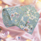 Elegante Serene Blauwe Bloemenstropdas Stropdas