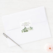 Elegante serene groene berglandschap bruiloft vierkante sticker (Envelop)