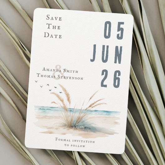 Elegante serene strand pampa gras landschap save the date