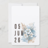 Elegante serene strand pampa gras landschap save the date (Achterkant)
