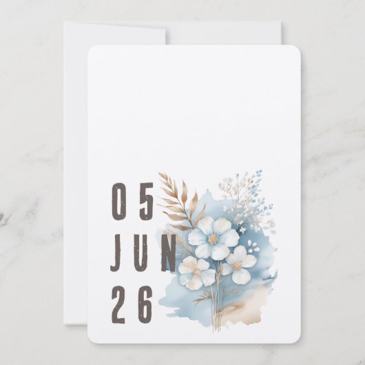 Elegante serene strand pampa gras landschap save the date (Achterkant)