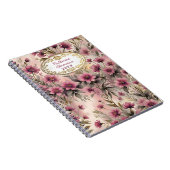 Elegante serene Waterverf roze en paarse bloemen Notitieboek (Rechterzijde)