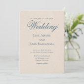 Elegante Serif Dusty Blue Wedding Kaart (Staand voorkant)