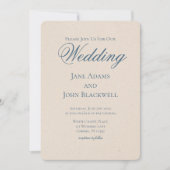 Elegante Serif Dusty Blue Wedding Kaart (Voorkant)