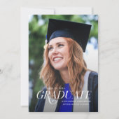 Elegante serif foto afstudeeraankondiging aankondiging (Voorkant)