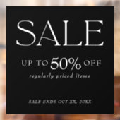 Elegante Serif Retail Zwarte Uitverkoop Ramenfolie Raamsticker (Vel 2)