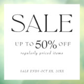 Elegante Serif-winkel Zwart-wit uitverkoop Raamsticker (Vel 3)