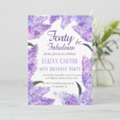 Elegante Sering 40e Vrouwelijke Wilde Bloem Verjaa Kaart (Staand voorkant)