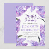 Elegante Sering 40e Vrouwelijke Wilde Bloem Verjaa Kaart (Voorkant / Achterkant)