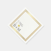 Elegante servetten (namen en initialen) Bruiloft (Hoek)