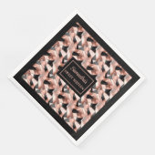 Elegante servetten roze gouden glitters tafelaccen (Hoek)