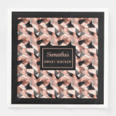 Elegante servetten roze gouden glitters tafelaccen (Voorkant)