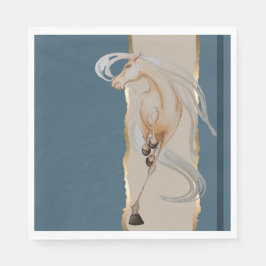 Elegante Serviette mit edlem Pferdemotiv Servet