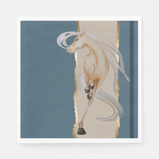Elegante Serviette mit edlem Pferdemotiv Servet (Voorkant)