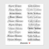 (Elegante Set van 20) Handgeschreven Transparante  Sticker (Vel)