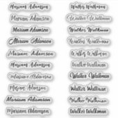 (Elegante Set van 20) Handgeschreven Transparante  Sticker (Voorkant)