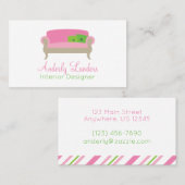 Elegante Settee Sofa Gepersonaliseerde Visitekaart Visitekaartje (Voorkant / Achterkant)