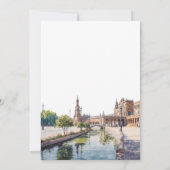 Elegante Sevilla Spanje Watercolor Trouw Save The Date (Achterkant)