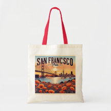 Elegante SF Zonsondergang Golden Gate Tote