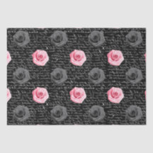 Elegante Shabby Chic Roze Rozen en Handgeschreven 