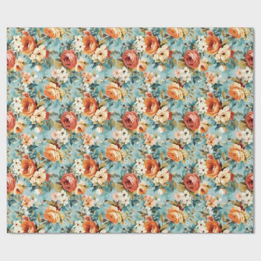 Elegante Shabby Chic Spring Floral Cadeaupapier (Vlak)