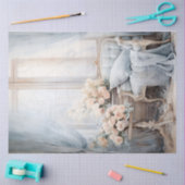 Elegante shabby chique gezellige boekenbank en blo tissuepapier (Craft)