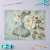 Elegante shabby chique vlinder & rozen tissue papi tissuepapier (Craft)