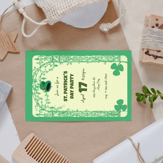 Elegante Shamrock Decoratie Frame St. Patricks Dag Kaart