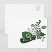 Elegante Shamrock Hoed Briefkaart (Voorkant / Achterkant)