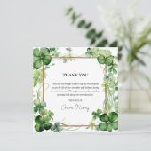 Elegante Shamrock klaver sympathie Bedankkaart (Staand voorkant)