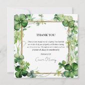 Elegante Shamrock klaver sympathie Bedankkaart (Voorkant)