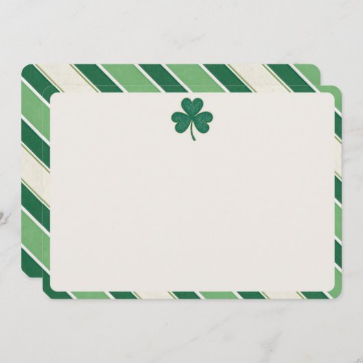Elegante Shamrock St. Patrick's Day Blank Note Kaa Kaart (Voorkant / Achterkant)