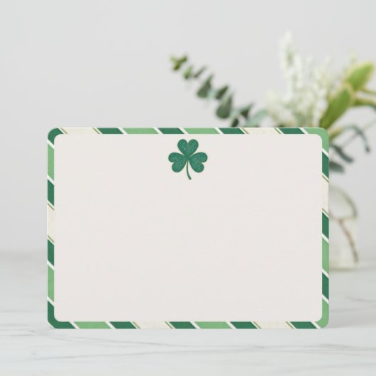 Elegante Shamrock St. Patrick's Day Blank Note Kaa Kaart (Staand voorkant)