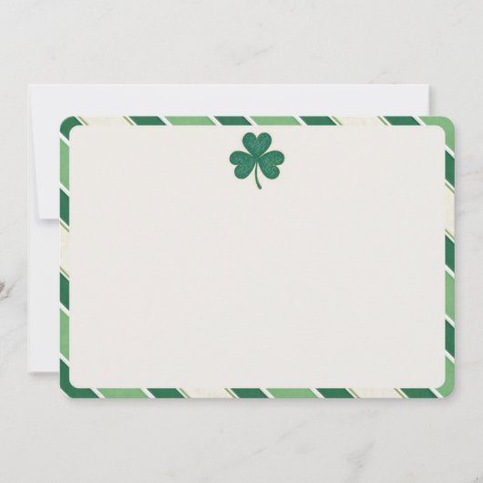Elegante Shamrock St. Patrick's Day Blank Note Kaa Kaart (Voorkant)