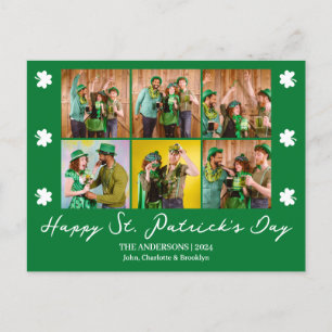 Elegante Shamrock St. Patrick's Day Familiefoto Feestdagenkaart