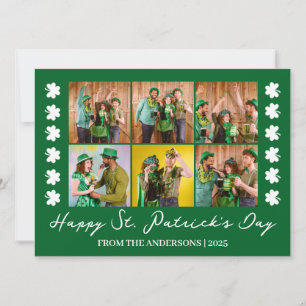 Elegante Shamrock St. Patrick's Day Familiefoto Feestdagenkaart
