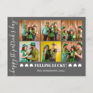 Elegante Shamrock St. Patrick's Day Familiefoto Feestdagenkaart