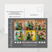 Elegante Shamrock St. Patrick's Day Familiefoto Feestdagenkaart (Voorkant / Achterkant)